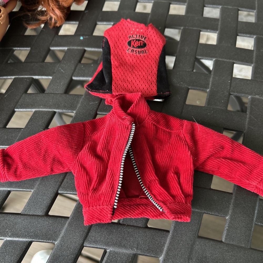 Ken Red Corduroy Bomber Jacket & Casual Top Barbie
